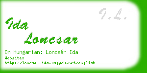 ida loncsar business card