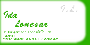 ida loncsar business card